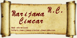 Marijana Cincar vizit kartica